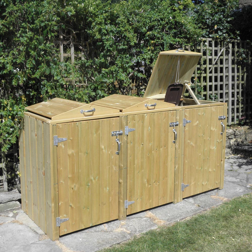 Triple Wheelie Bin Storage Set