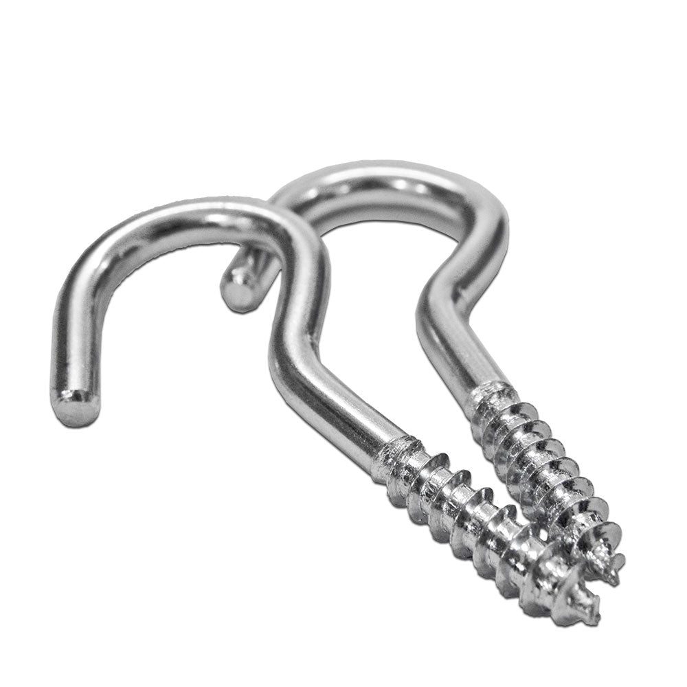 2.5in (60mm) Screw-in Bright Zinc Hooks