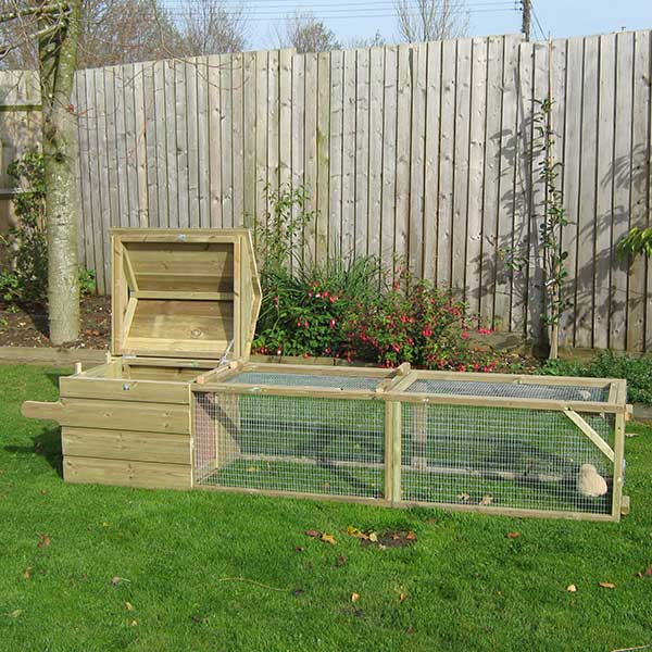 Guinea Pig House & Run for the garden, roof open