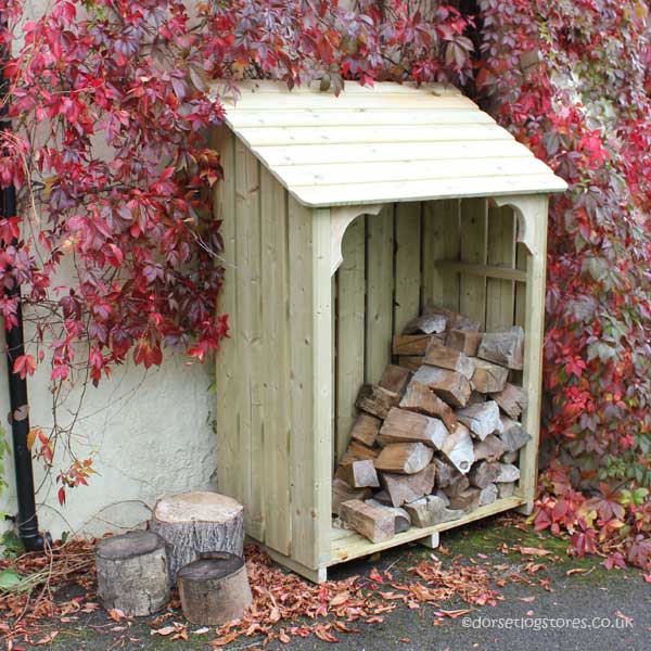 Okeford Log Store 4ft wide with Timber Roof