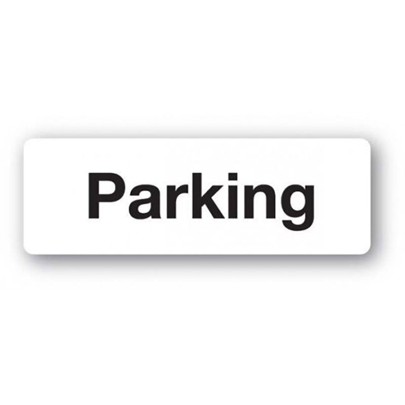 White Parking Sign