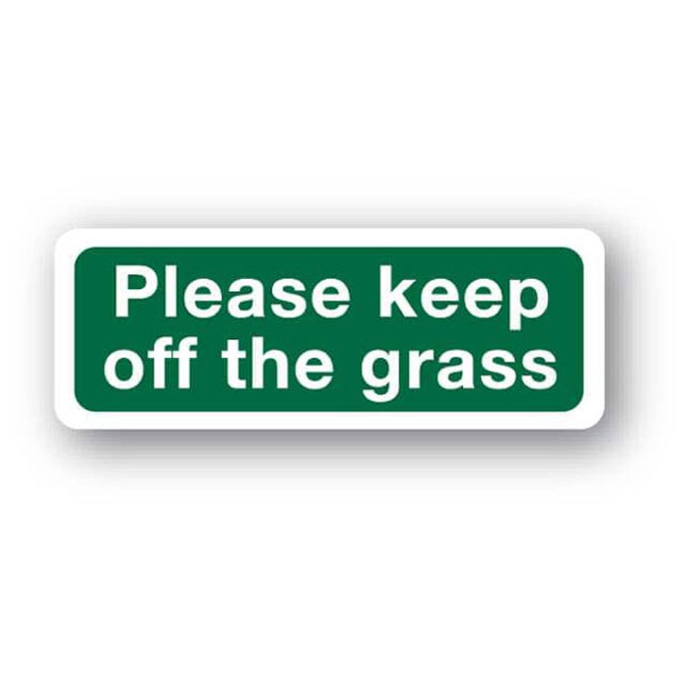 Please keep off the grass sign