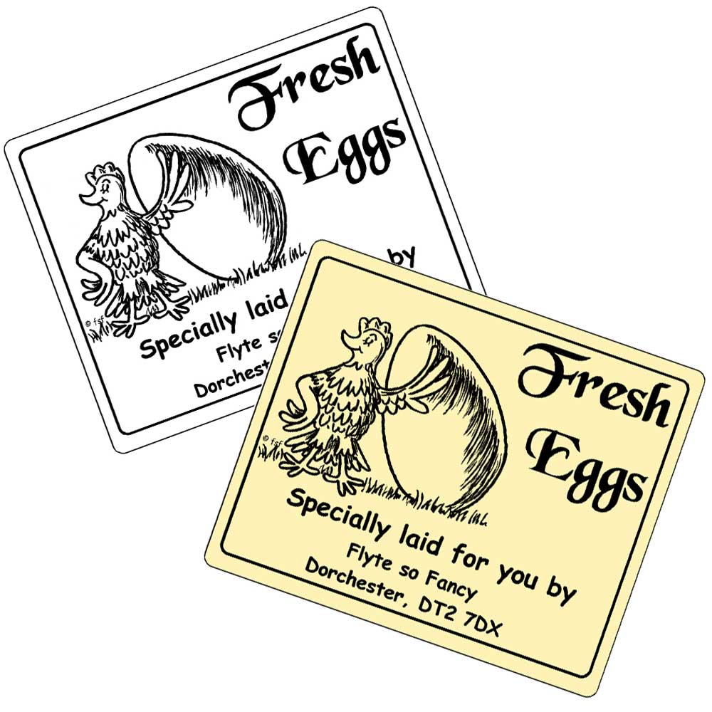 Proud Chicken Egg Box Labels for Fresh Eggs