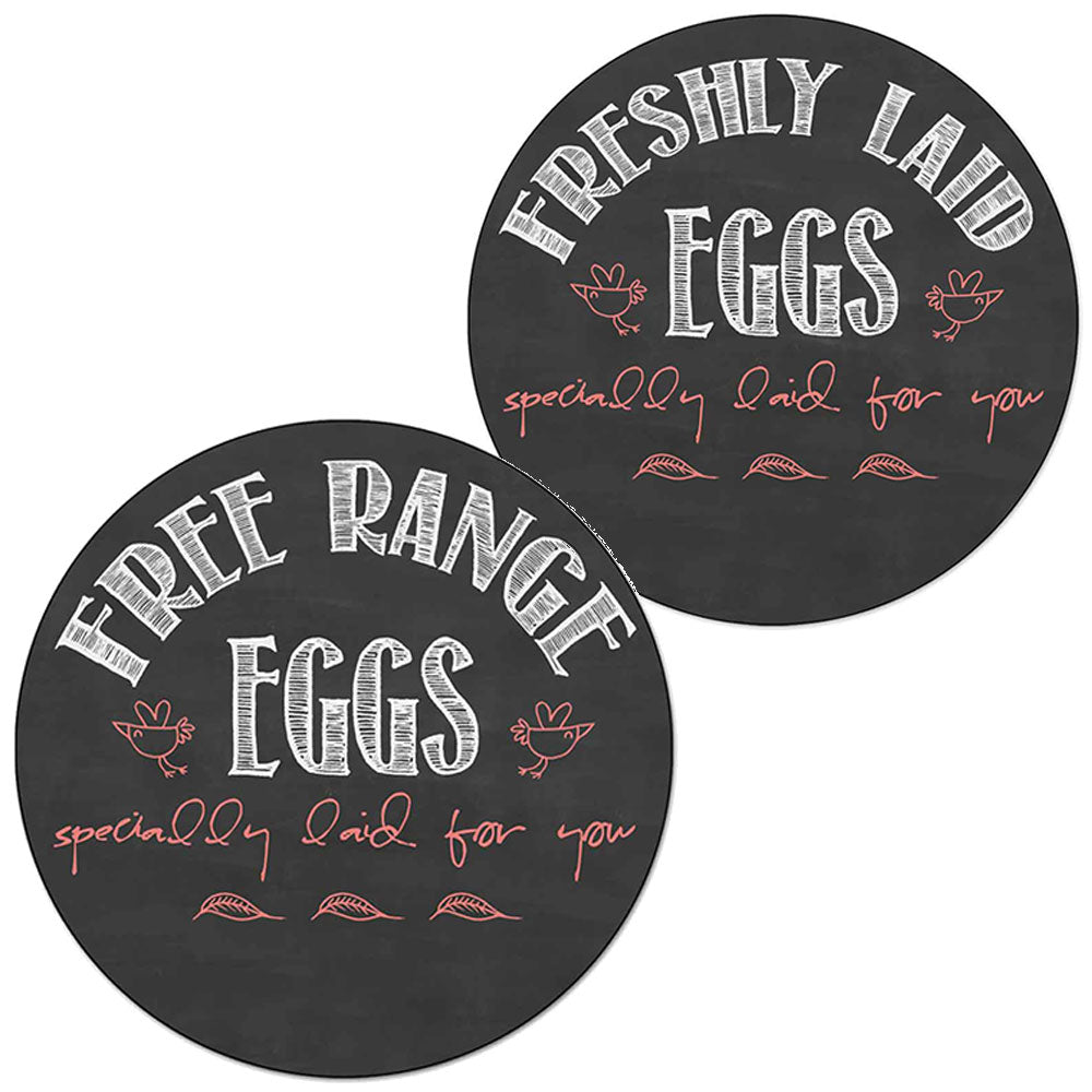Round Slate Grey Egg Box Labels