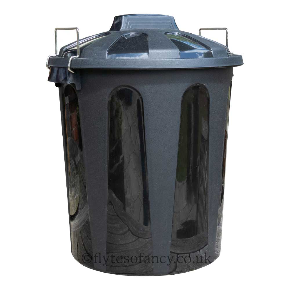 Grey Metal Feed Bin with locking lid