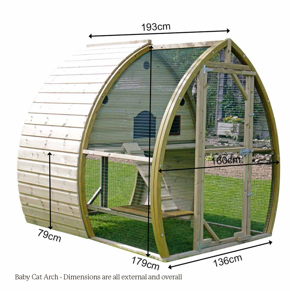 Dimensions of Baby Arch Cat House