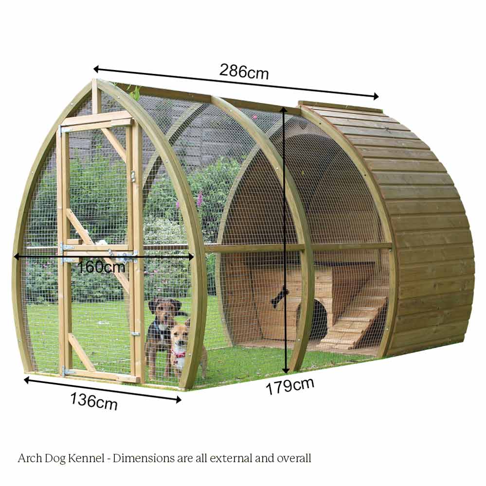 Dimensions of Framebow Arched Dog Kennel