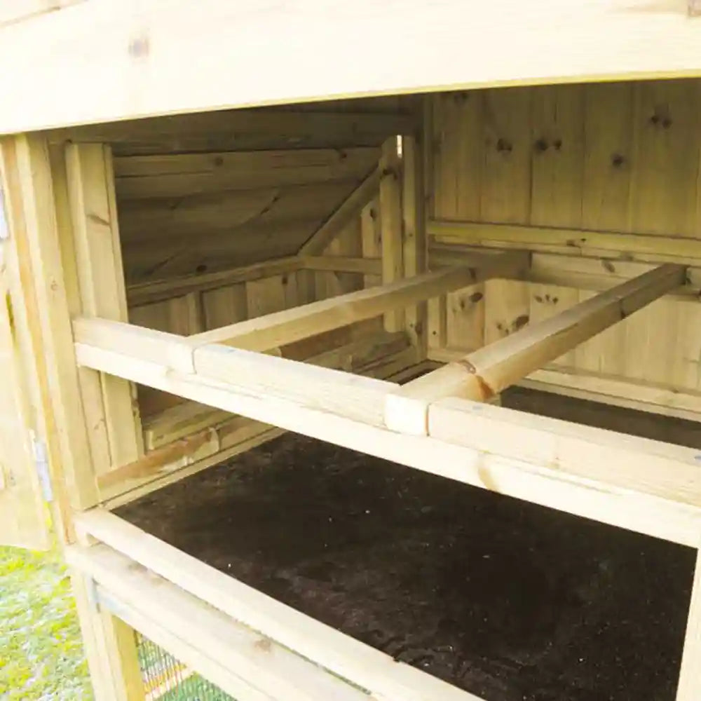 Inside the Flyte Aviary 6 Chicken Coop