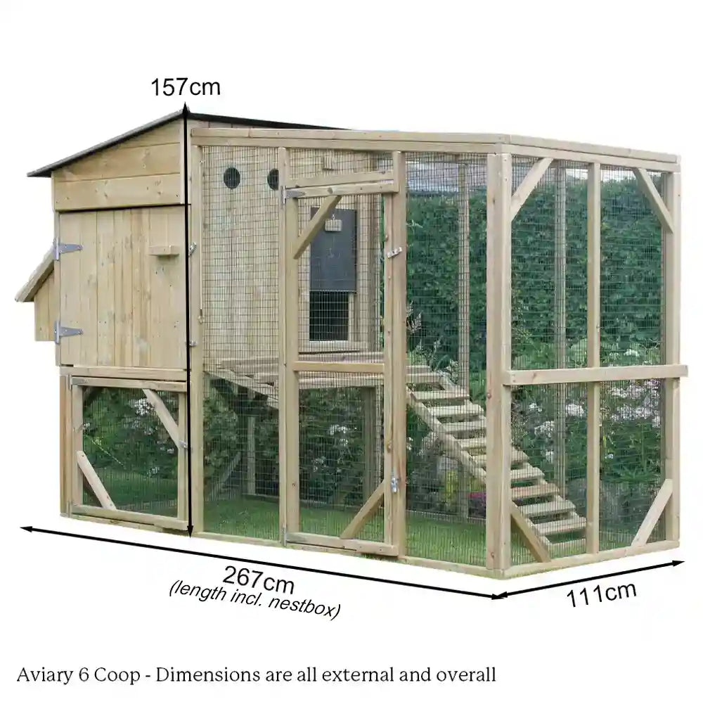 Dimensions overall of Aviary 6 Chicken Coop