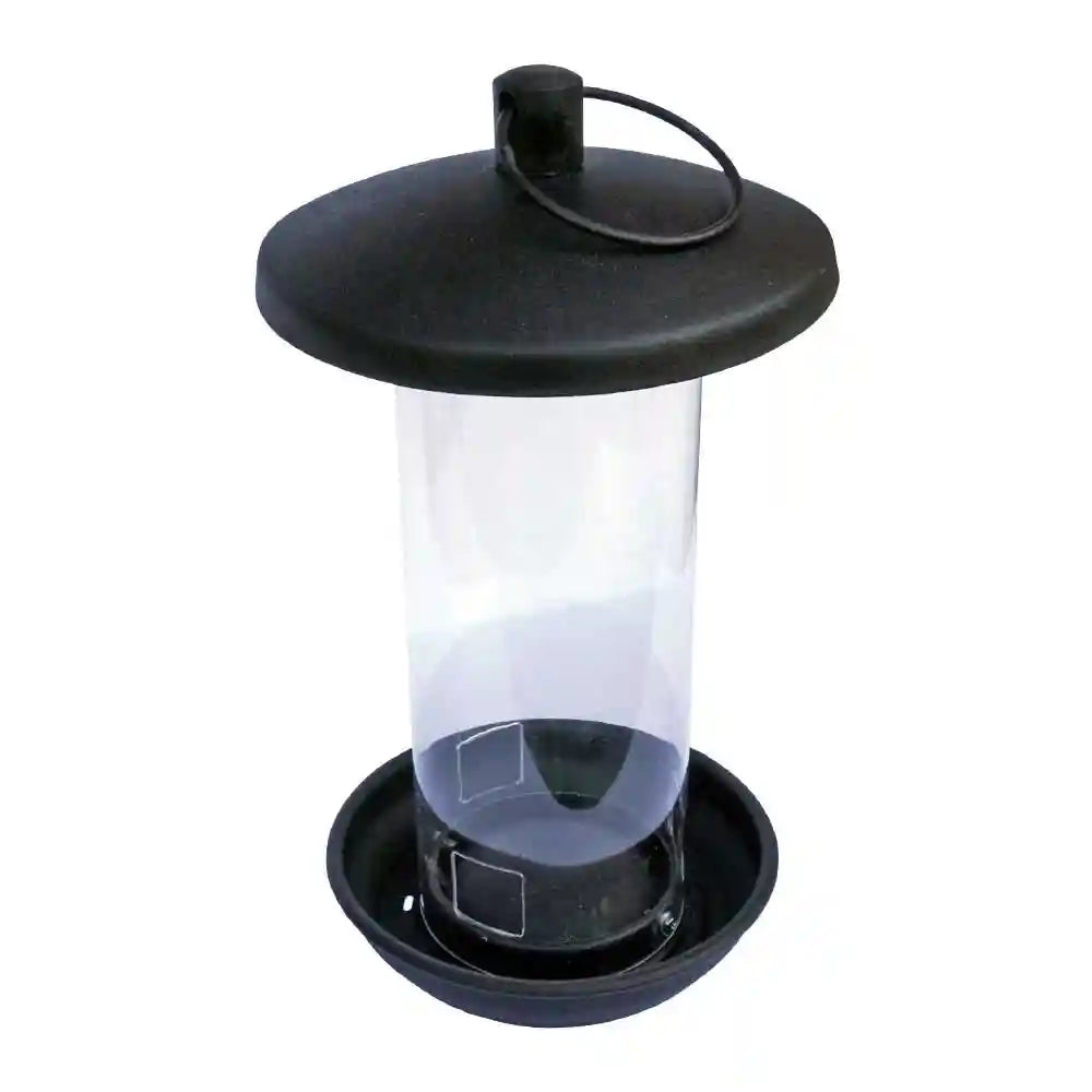 Black Metal Bird Seed Feeder - Small