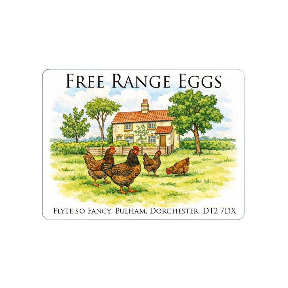 Coloured Egg Box Labels - Cottage & Hens