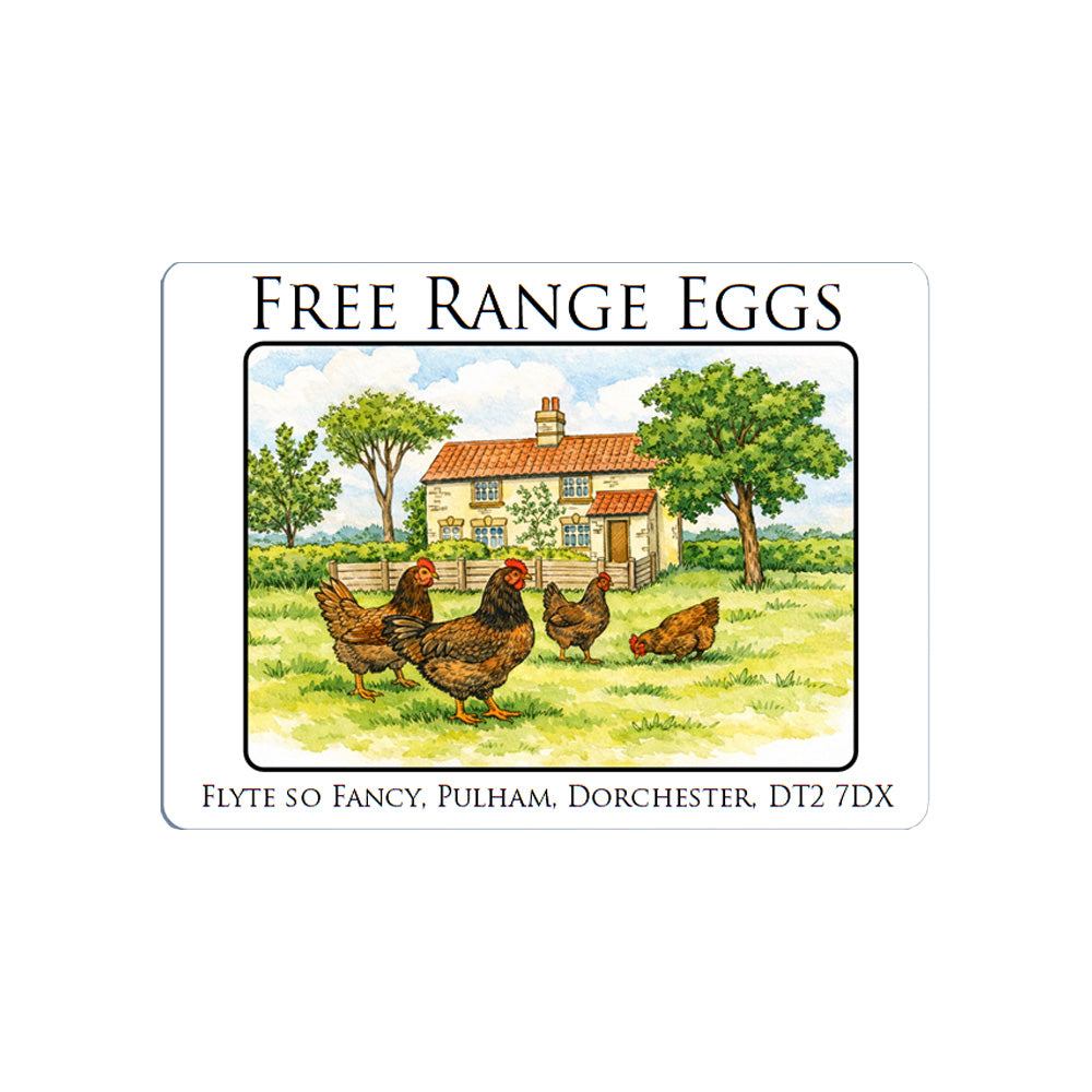 Coloured Egg Box Labels - Cottage & Hens