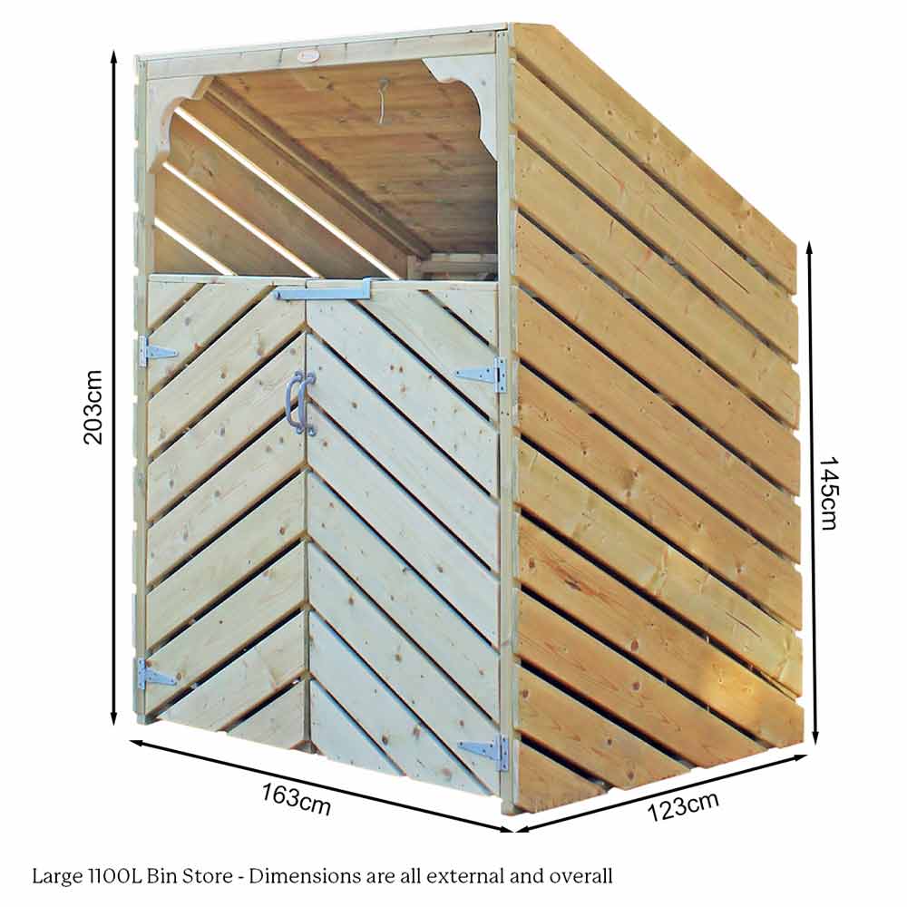 Commercial 1100L Bin Store with Full Height Doors