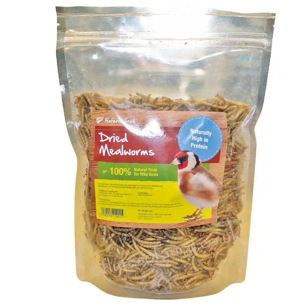 Natures Grub Dried Mealworms for Birds - 200g pouch