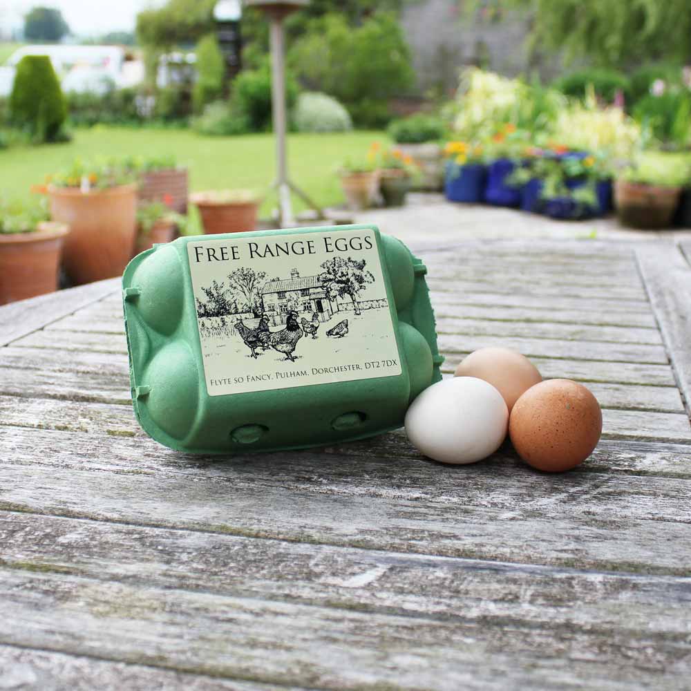 Free Range Eggs Label - Cottage & Hens