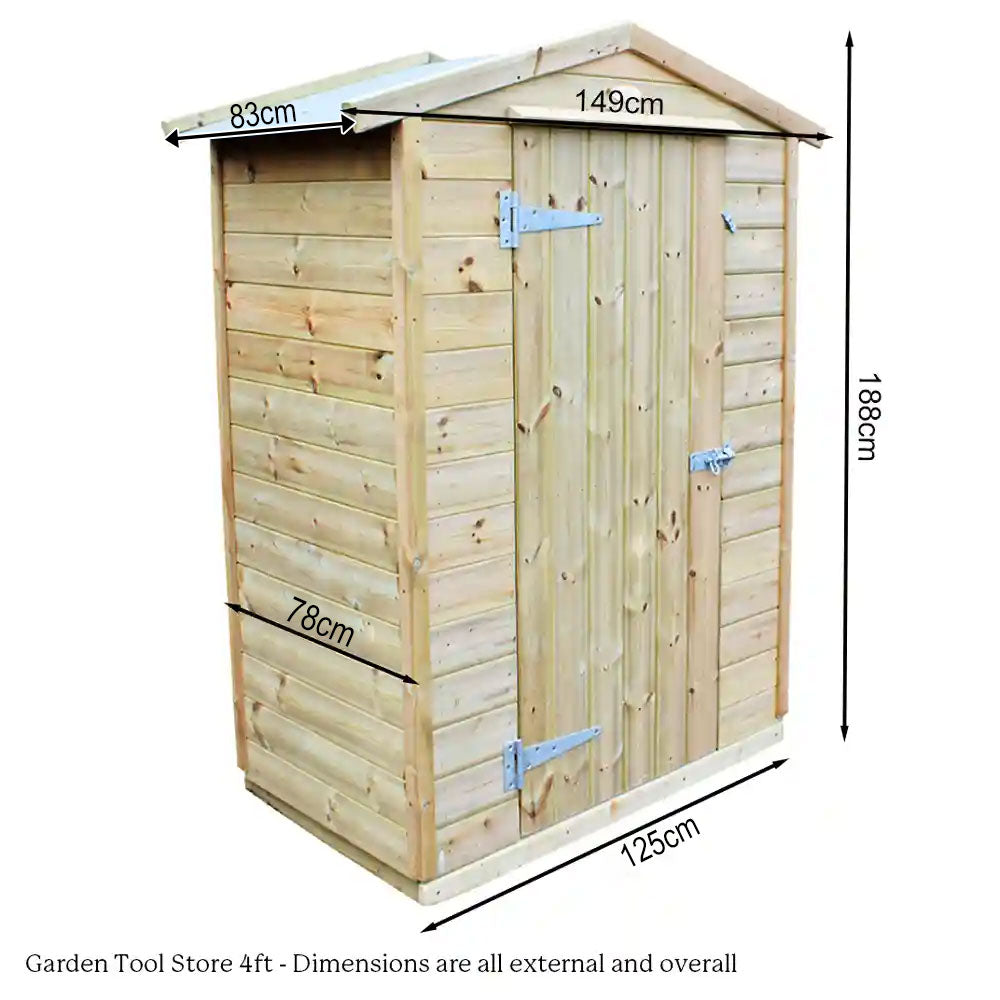 Garden Tool Store with Never-Leak Roof - 4ft wide