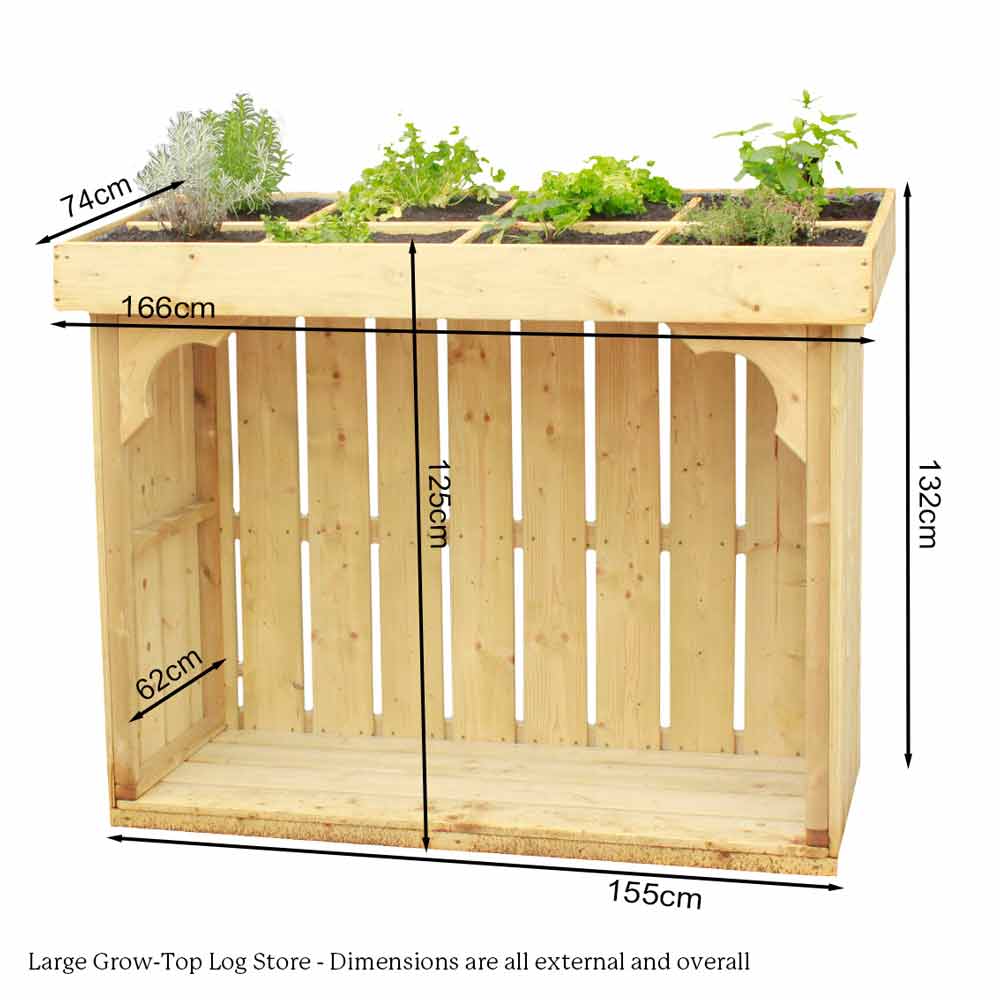 Dimensions of Large Grow-Top Log Store