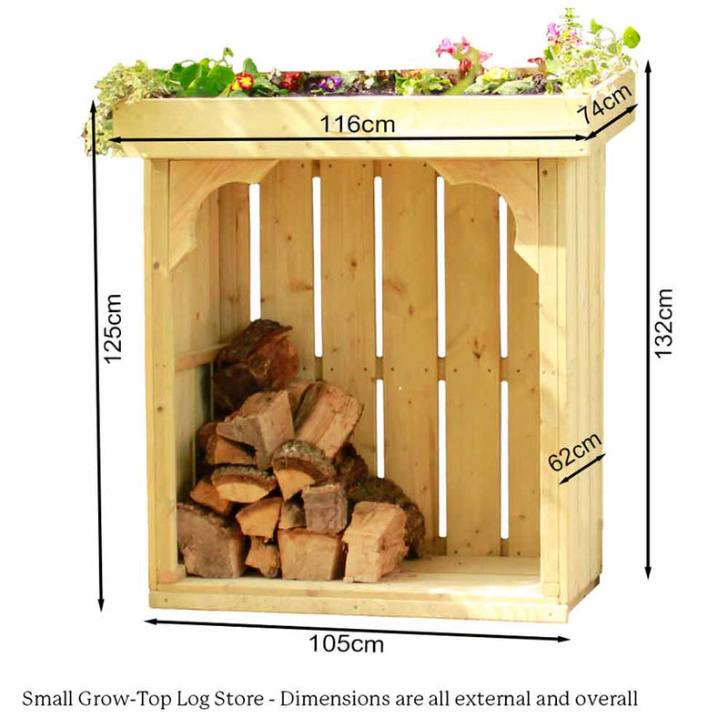 Small Grow-Top Log Store - UK Made Log Storage