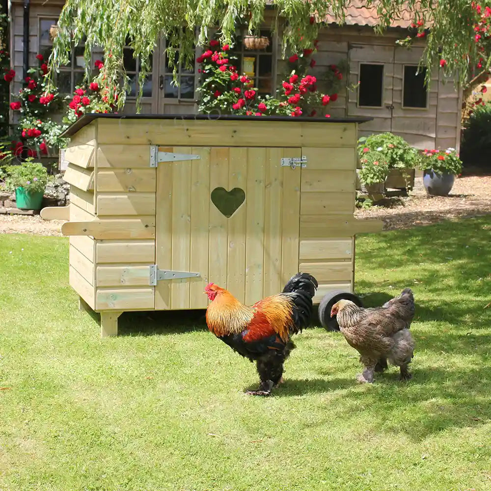 Handy 15 Hen House with wheels with Brahma Cock & Hen