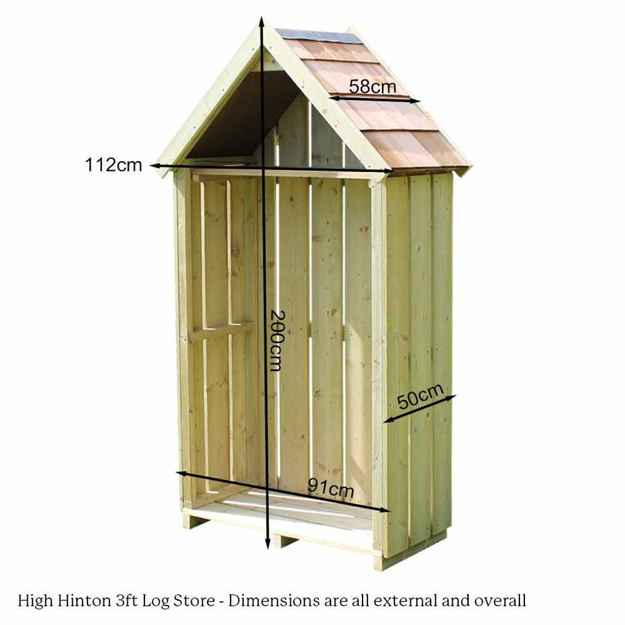 High Hinton 3ft Log Store | Outdoor Log Storage, UK made