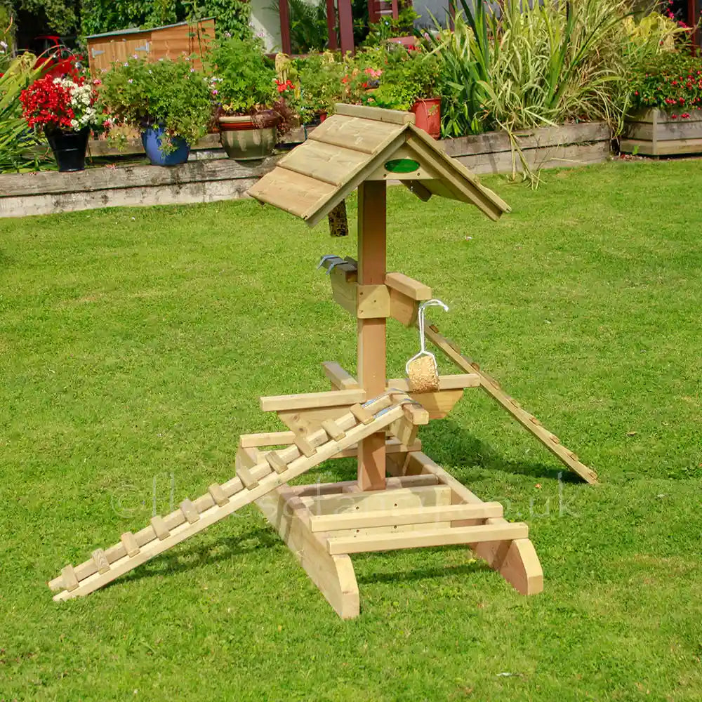 The Chicken Jungle Gym in a garden 