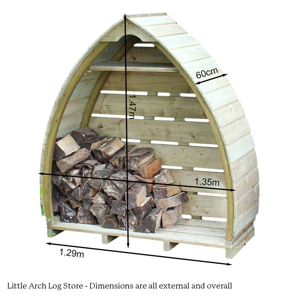 Little Arch Log Store dimensions