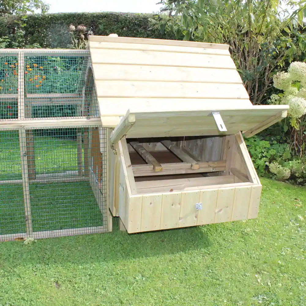 Maggie's Six Chicken House, nest box open