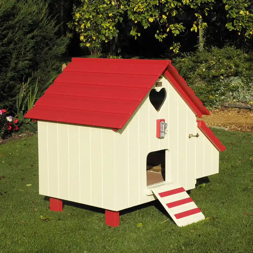 Maggie's 6 Henhouse - painted in cream and red
