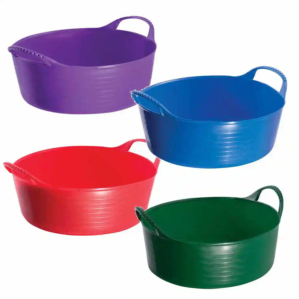 3-Pack RP 20L Flexi Tubs / Trugs | Dark Green Flexible Builders Buckets With Handles | Multi-Purpose Indoor/Outdoor
