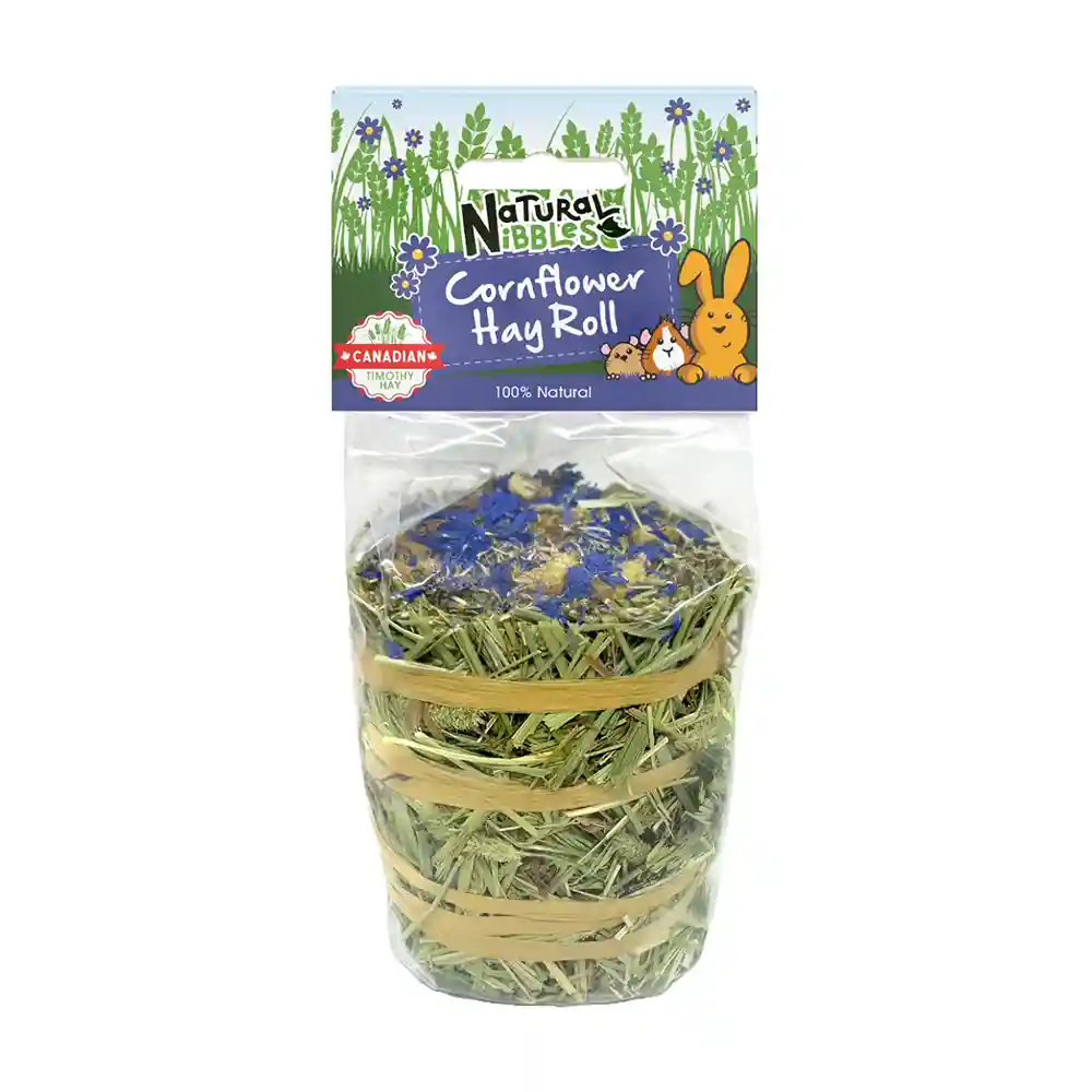 Natural Nibbles Cornflower Hay Roll for Rabbits 100g