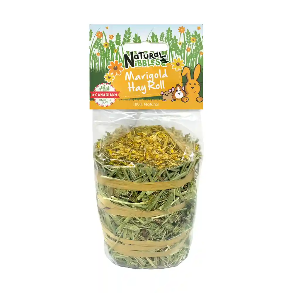 Natural Nibbles Marigold Hay Roll for Rabbits 100g
