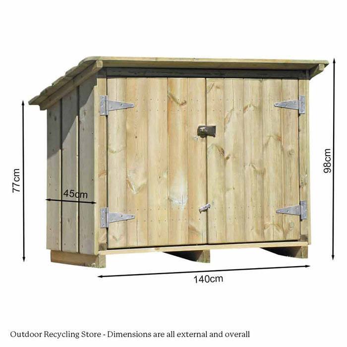 Outdoor Recycling Box Store with Doors | UK made