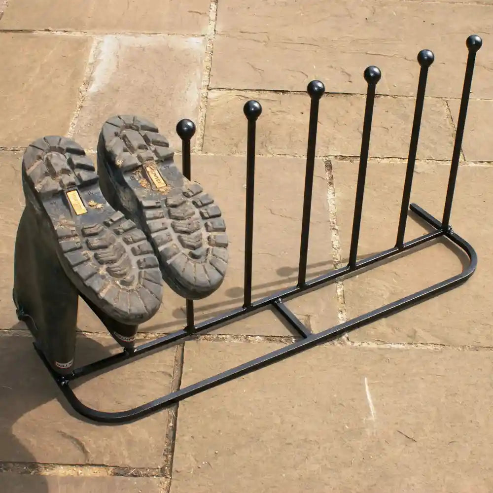 Four Pair Long Welly Boot Stand (with wellies)