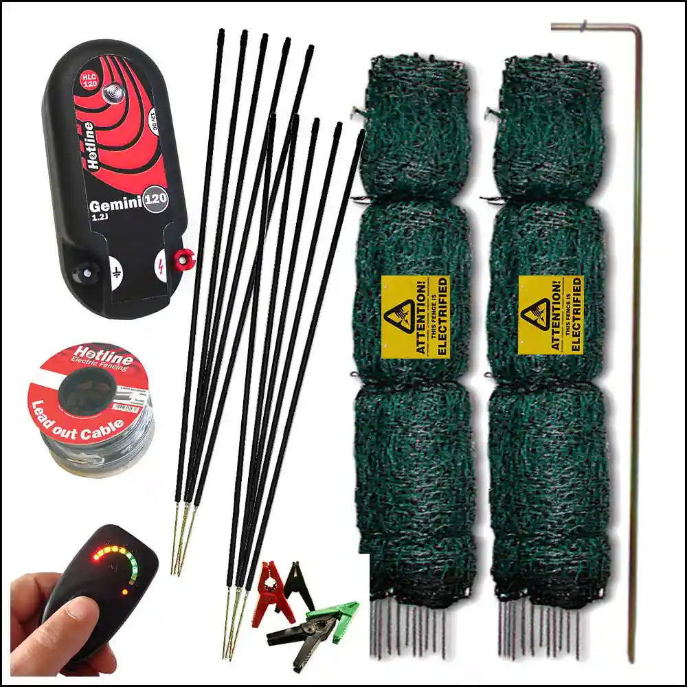Contents of 100m Electric Poultry Netting Kit