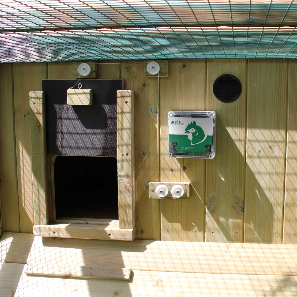 VSD Door Opener on Dorset Ranger Chicken Coop