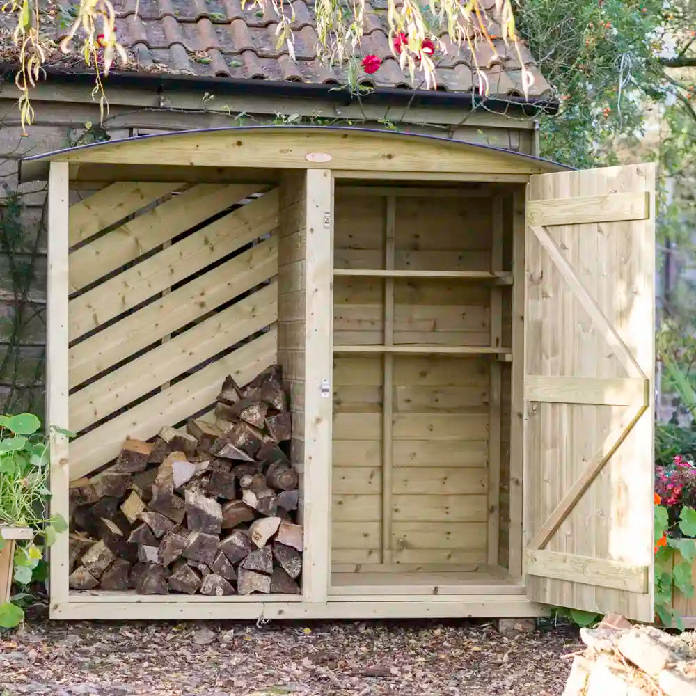 Front view Stronghold Twin Log & Garden Store 6ft x 3ft