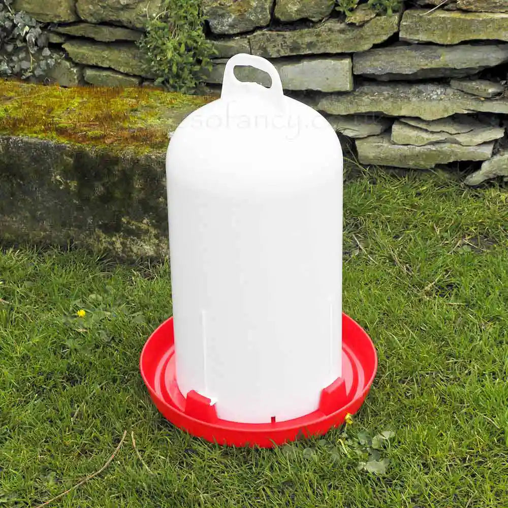 Plastic Trent Chicken Drinker, 12 litre on grass