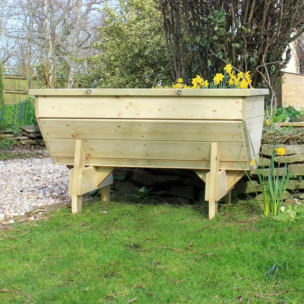 Raised V-Shaped Wooden Planter