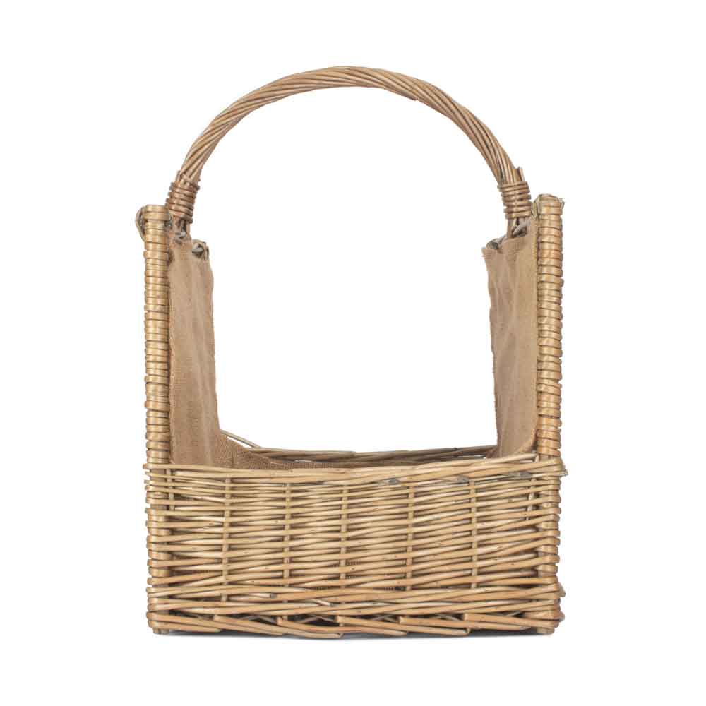 Antique Wash Open Ended Willow Log Basket