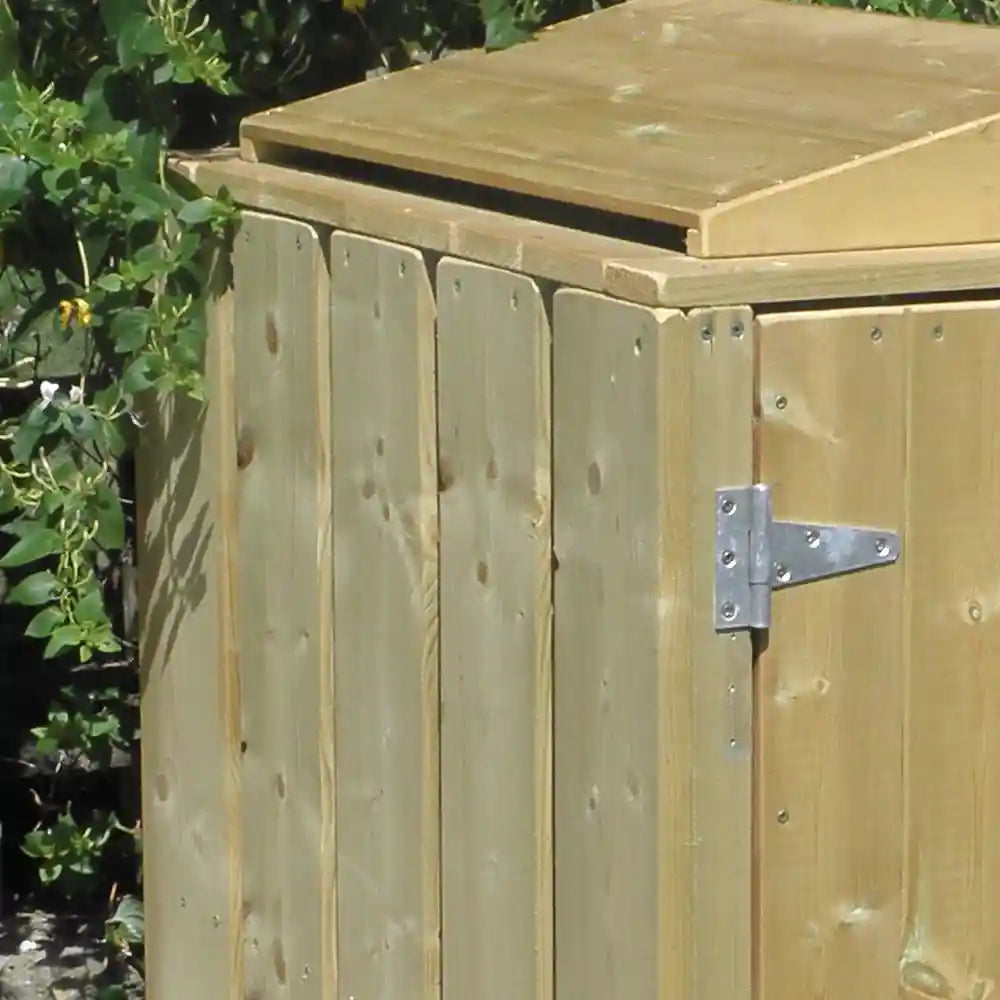 Close up on the lid of Wheelie Bin Store