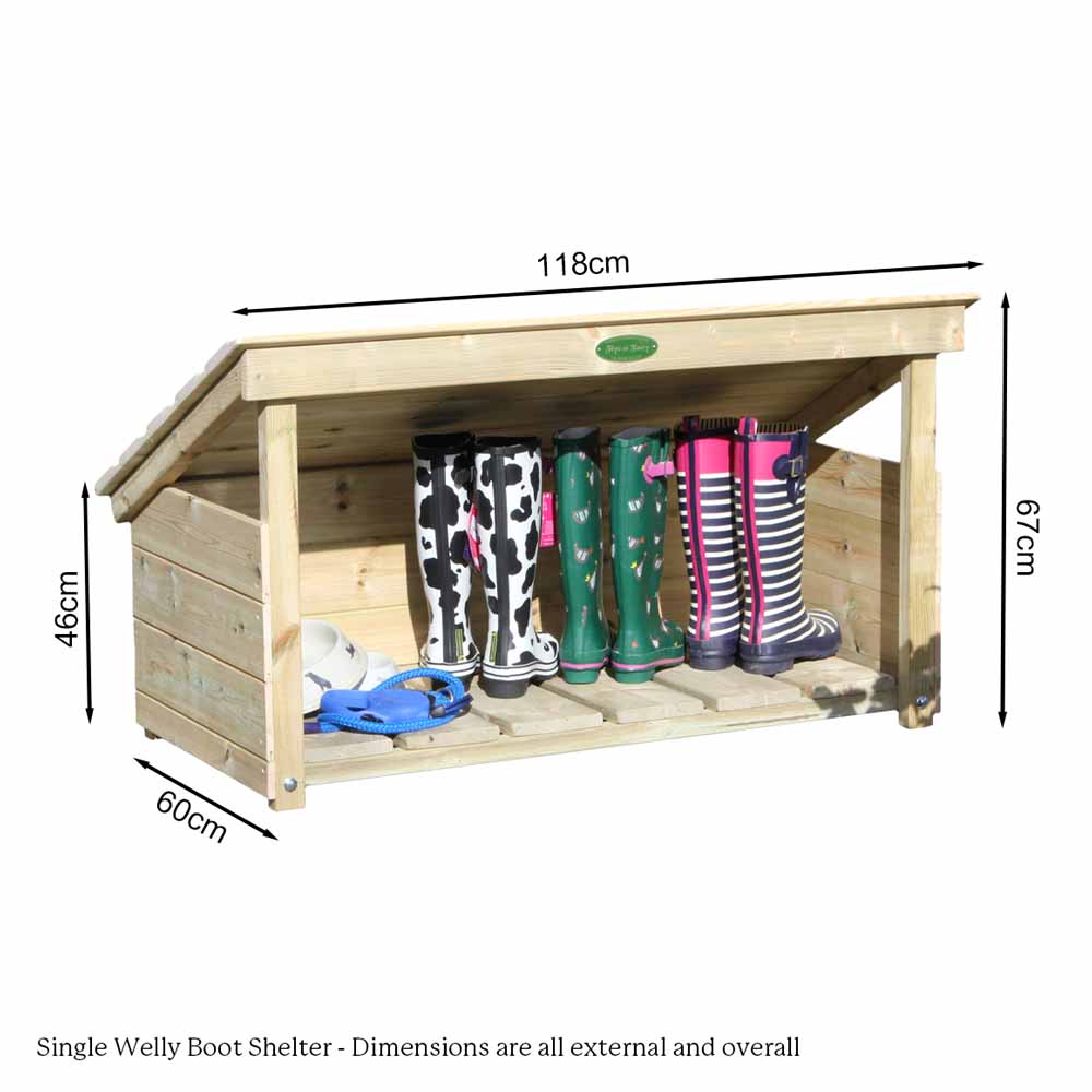 Wooden Welly Boot Shelter dimensions