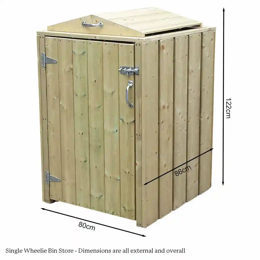 Single Wheelie Bin Store dimensions