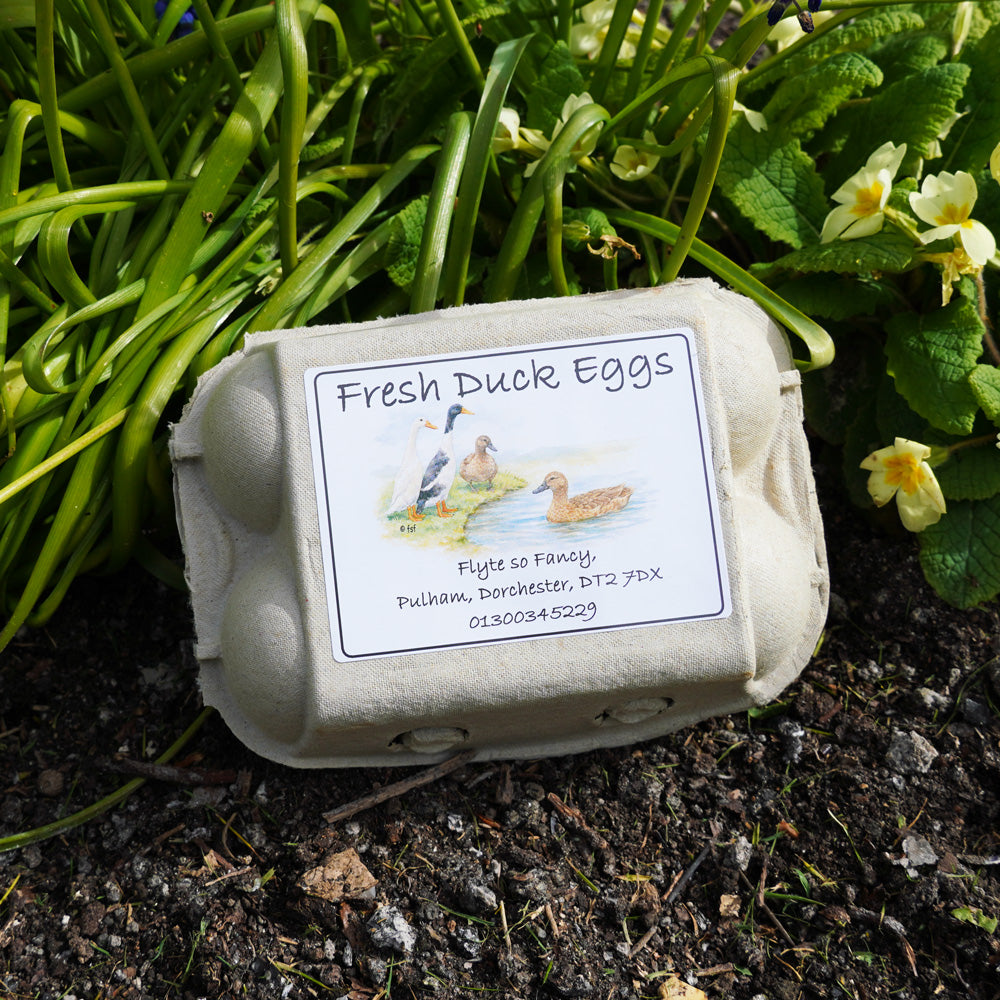 Coloured Egg Box Labels - Fresh Duck Eggs