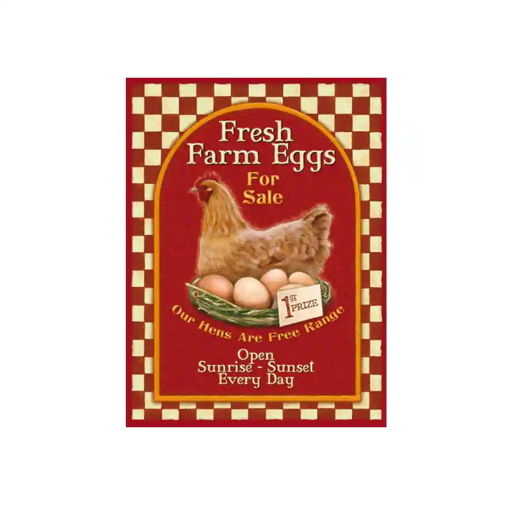 Fresh Farm Eggs Metal Wall Sign