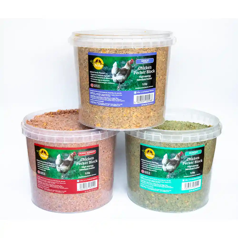 Feldy Flavoured Chicken Peck Blocks, 3.5kg - NEW!