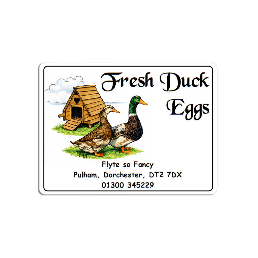 Coloured Egg Box Labels - Fresh Duck Eggs