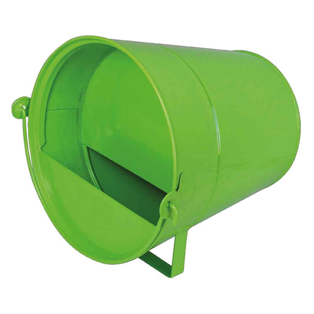 Green Metal Bucket Drinker for Poultry, 7Lit