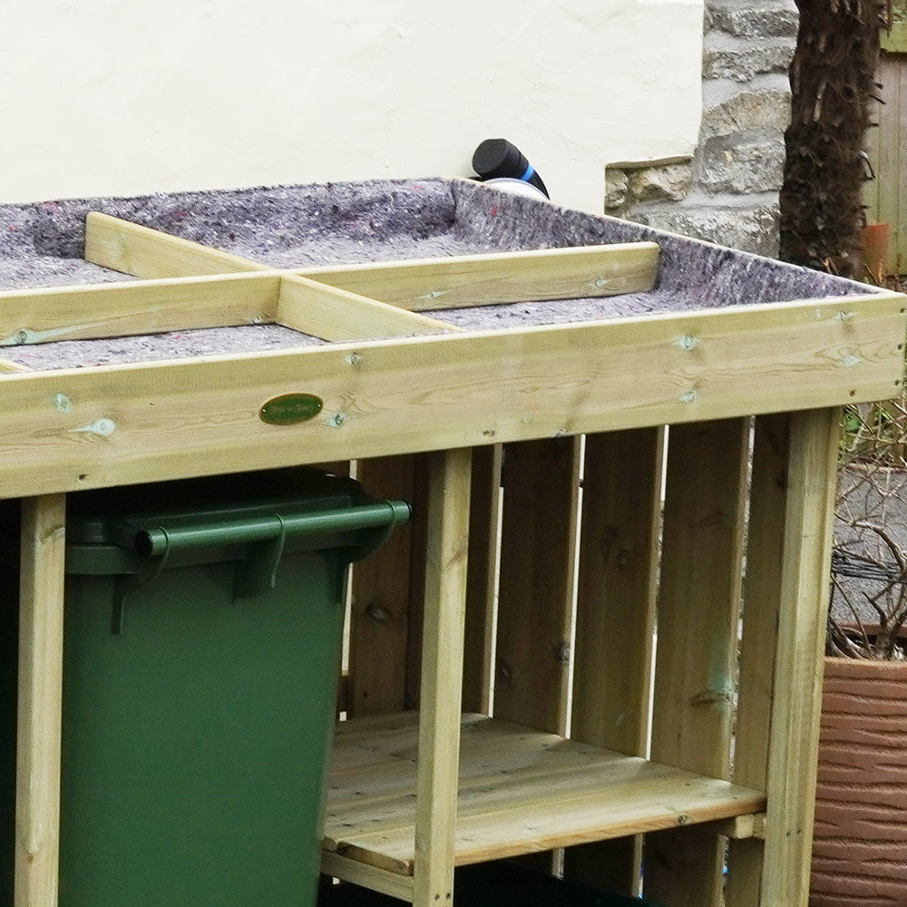 Grow Top Double Wheelie Bin Store with Doors - NEW!