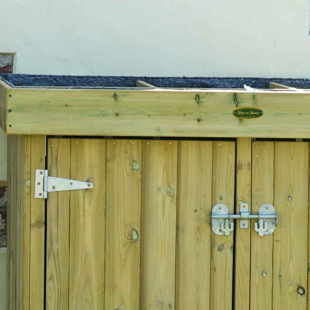 Grow Top Double Wheelie Bin Store with Doors - NEW!