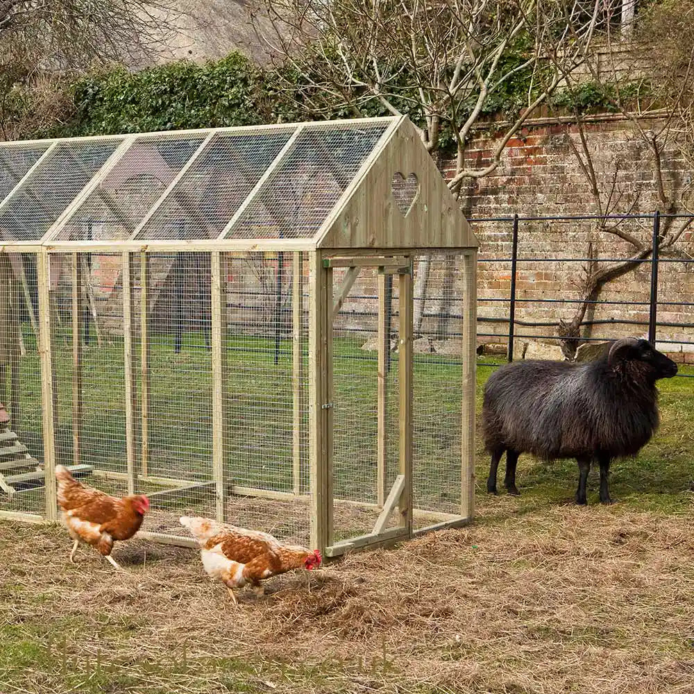 Heart Panel for Maggie's Dozen Henhouse Run (with hens & sheep)